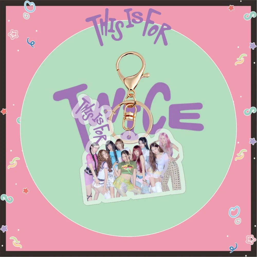 KPOP المعبود مرتين هذا مخصص لألبوم Merch المفاتيح للنساء الرجال Kawaii الاكريليك حلقة رئيسية حامل الهدايا حقيبة السيارة إكسسوارات جذابة