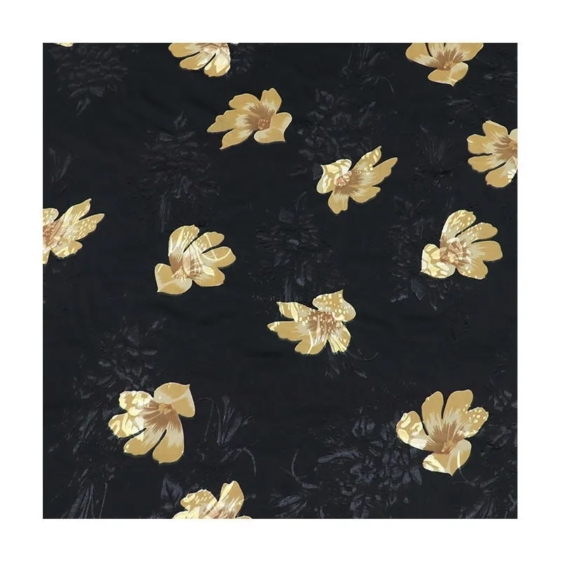 Vestido de dormir de tela de terciopelo de gasa quemada moteada con estampado de viscosa y brocado tejido cheongsam