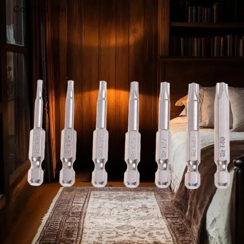 

S2 Material Magnetic Star Screwdriver Bits 7 Piece Set, T10 - T40, 50mm 1/4" Hex Shank