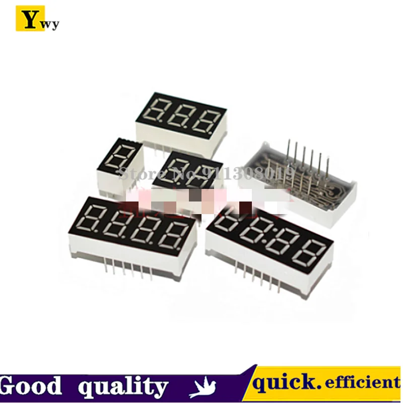 5 unids/lote tubo Digital 0,28/0,36/0,4/0,56 pulgadas 1/2/3/4 bits co negativo/co positivo rojo con reloj