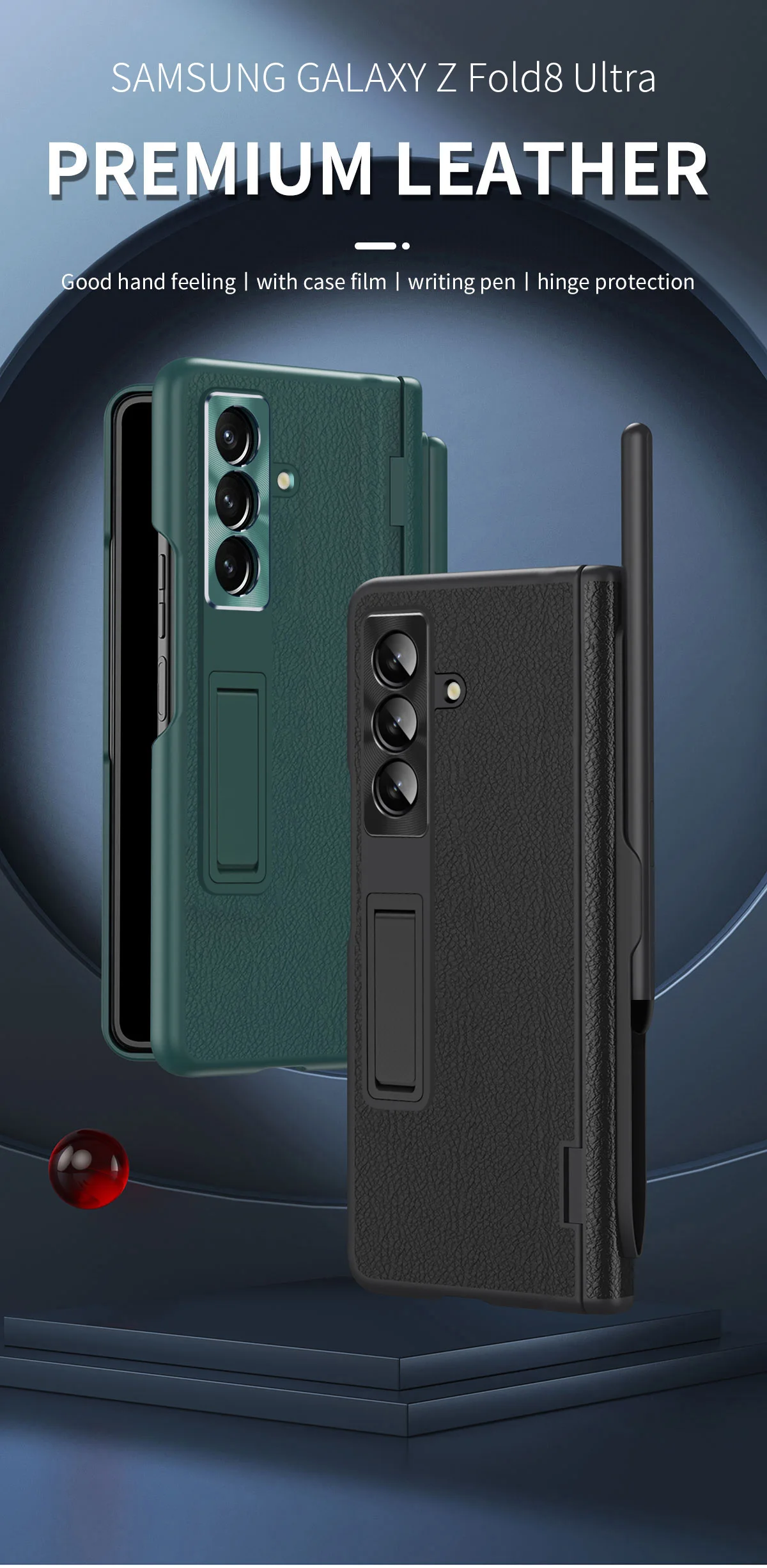 Чехол с сенсорным стилусом для Samsung Galaxy Z Fold8 7 6 5, защитный чехол с магнитной подставкой, ударопрочный, 360-градусная защита, складная крышка.
