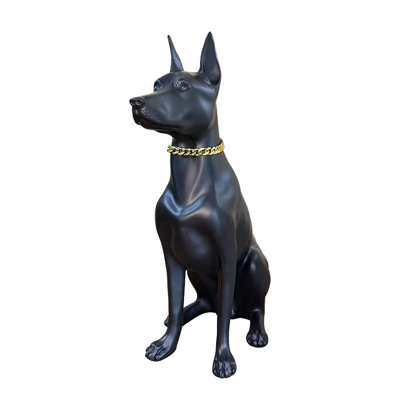 

Home living room decoration watchdog sculpture simulation Doberman decoration villa garden entrance decoration