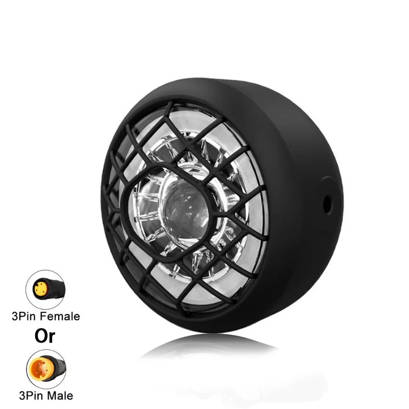 Kalosse Fat Bicycle E-Bike Front Light 48V 7W Battery Headlight With Horn Motorcycle Lights