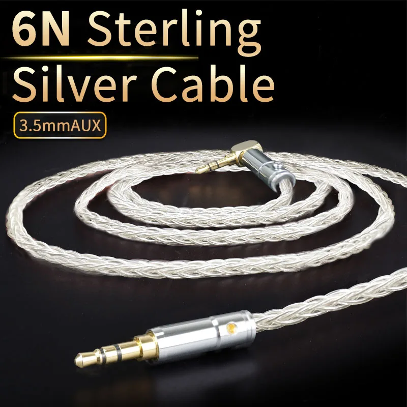 TODN Sterling silver kabel Aux Jack 3.5MM do 3.5MM kabel Audio Jack kabel głośnikowy dla iPhone głośnik samochodowy dla Huawei Xiaomi