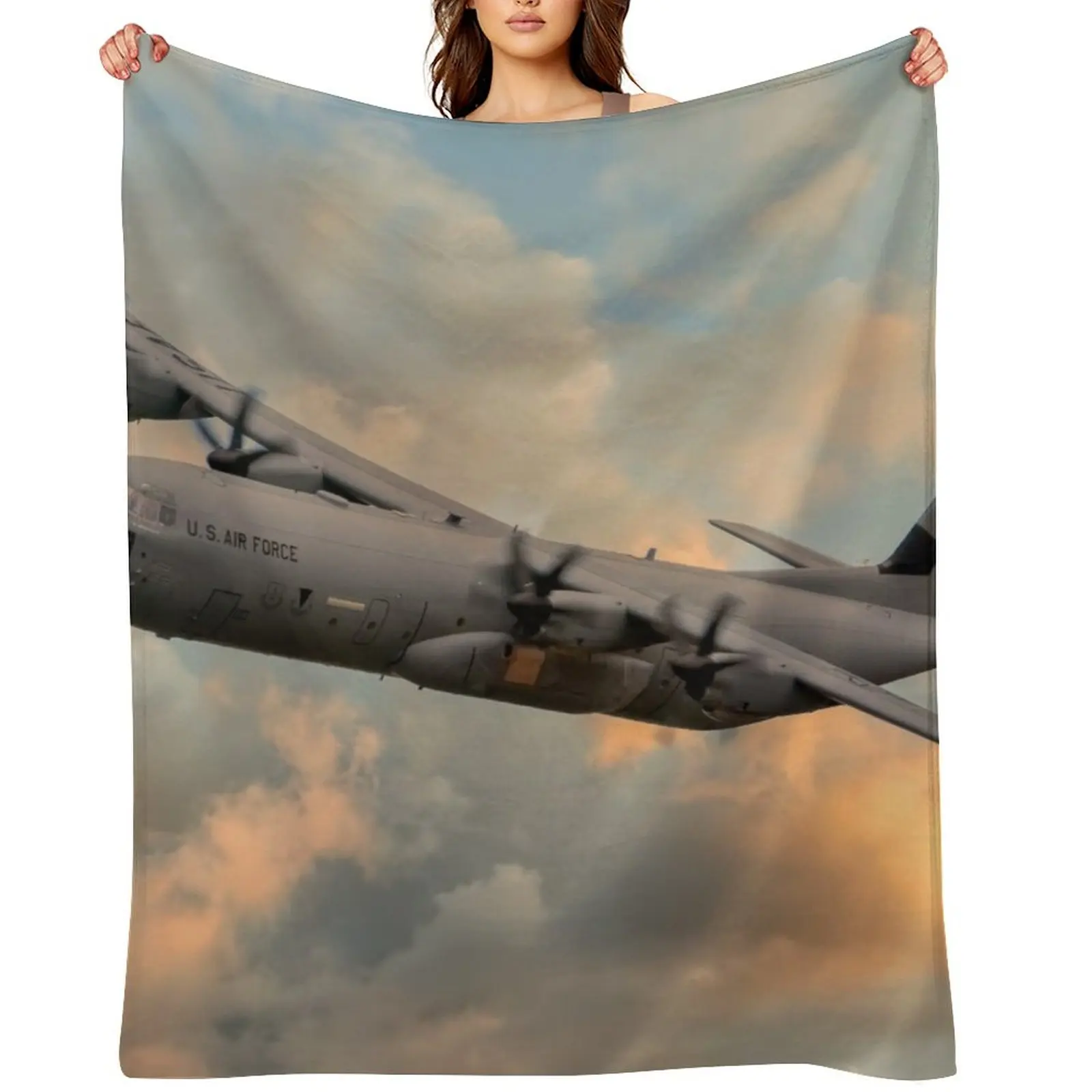 

USAF C-130 Hercules Throw Blanket Sofa Blankets For Baby Bed Giant Sofa Blankets