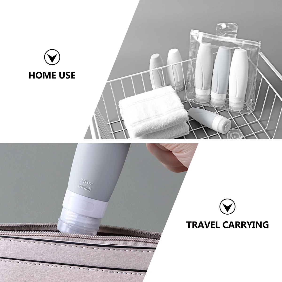 

4Pcs 9Ml Sub Packaging Bottles Silicone Travel Lotion Containers Refillable Portable Dispensers for Home and Hotel Use