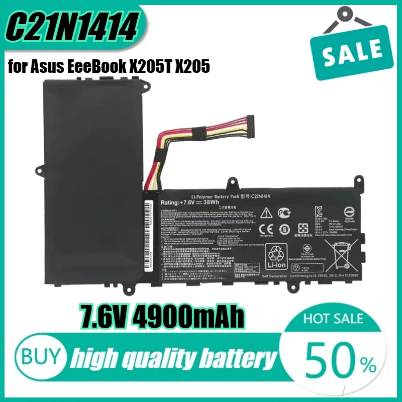 

7,6 В 38 Втч 4900 мАч C21N1414 Аккумулятор для ноутбука Asus EeeBook X205T X205 X205TA-FD019BS F205TA-FD0019BS CKSE321D1