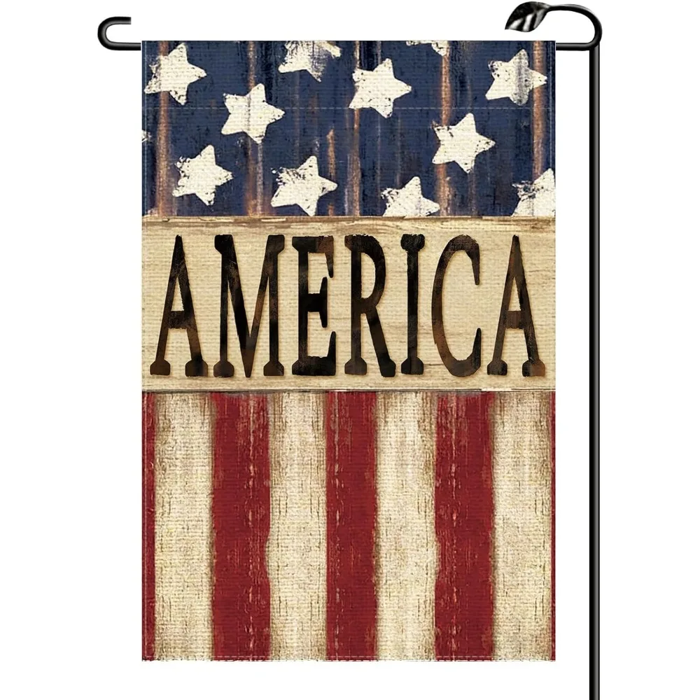 

Fourth of July Patriotic American Flag Yard Flag 12 * 18 inches, double-sided 250th Independence Day flag, farmhouse outdoor decoration, for yard decoration flags