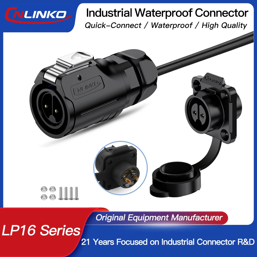 

CNLINKO LP16 PBT IP68 Waterproof Connector with 1 Meter Cable Circular Electrical Connector for Outdoor Automotive Machinery