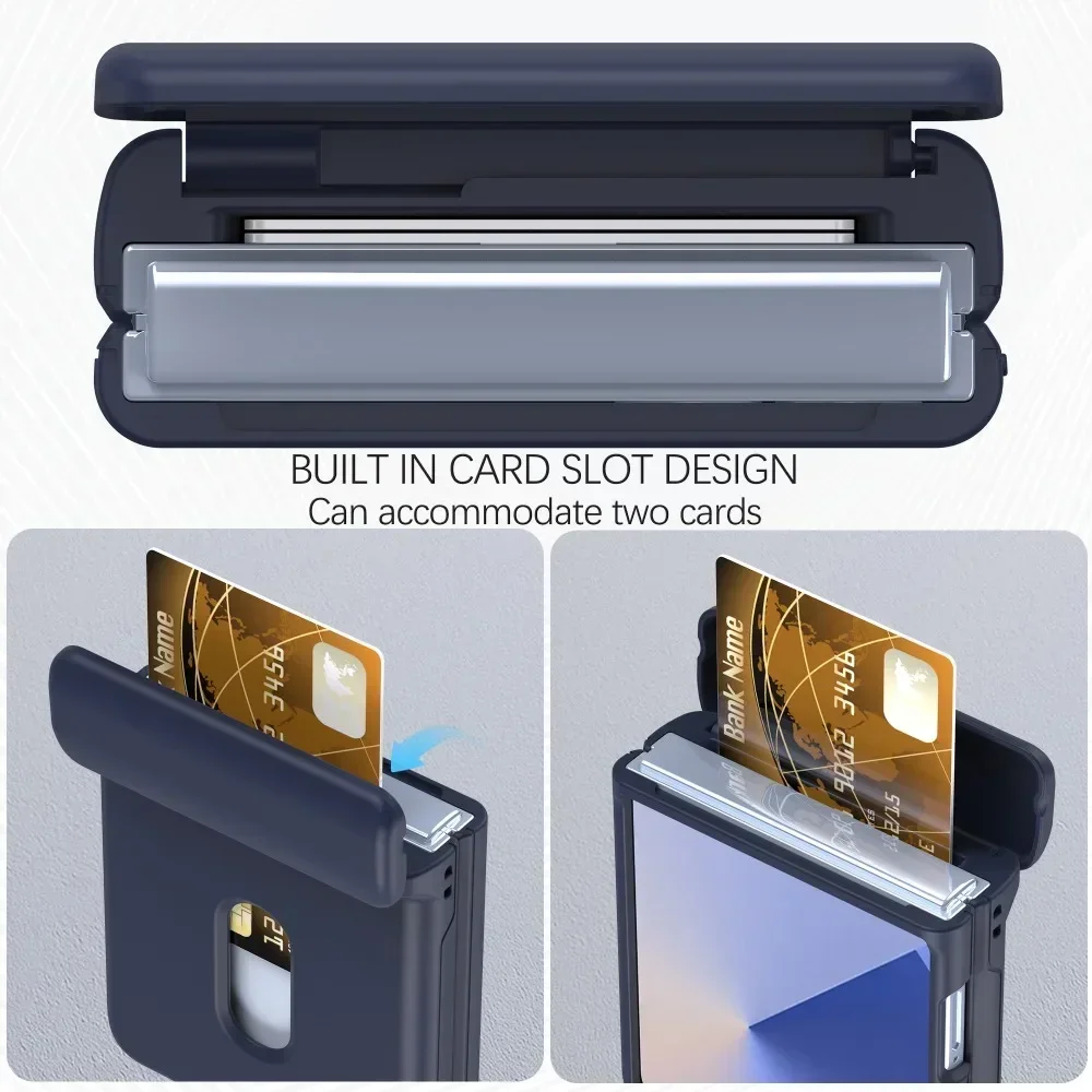 Kartenhalter-Handyhülle mit Hautgefühl und Hartschale für Samsung Galaxy Z Flip8 7 6 5 Flip 5G mit Scharnierschutz und Ständerfunktion – Detail 16