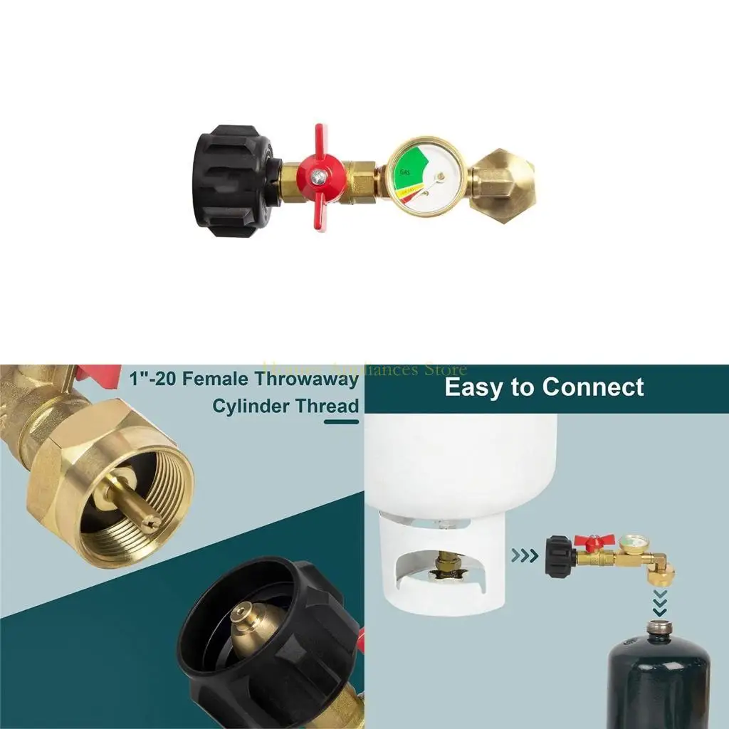 D0AB Inflador botella propano eficiente con adaptador propano medidores presión duradero