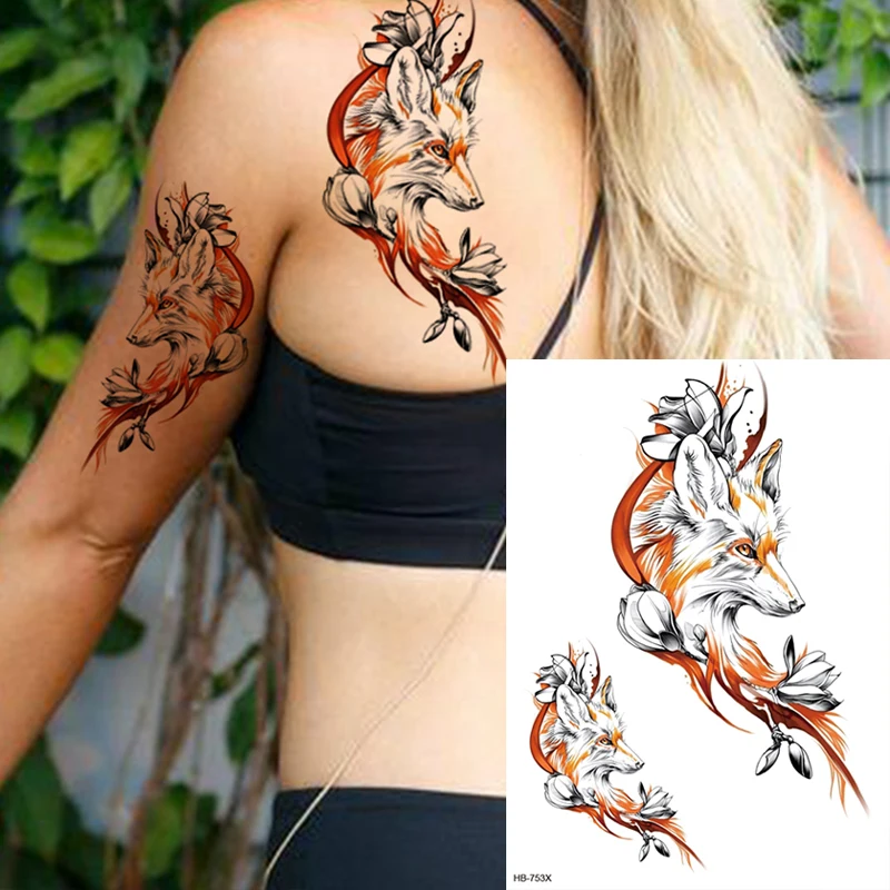 Tatouage temporaire imperméable, autocollant de beauté, fleur, Rose, Flash, Dragon, tigre, serpent, bras d'art corporel, faux tatouage 3D pour femmes, DIY bricolage