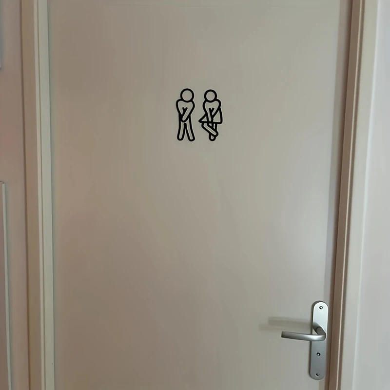 2DPlane, Fun Bathroom Sign - Male and Female Restroom Signs - Men's and Women's Restroom Door Decorations, Suitable for Restaura