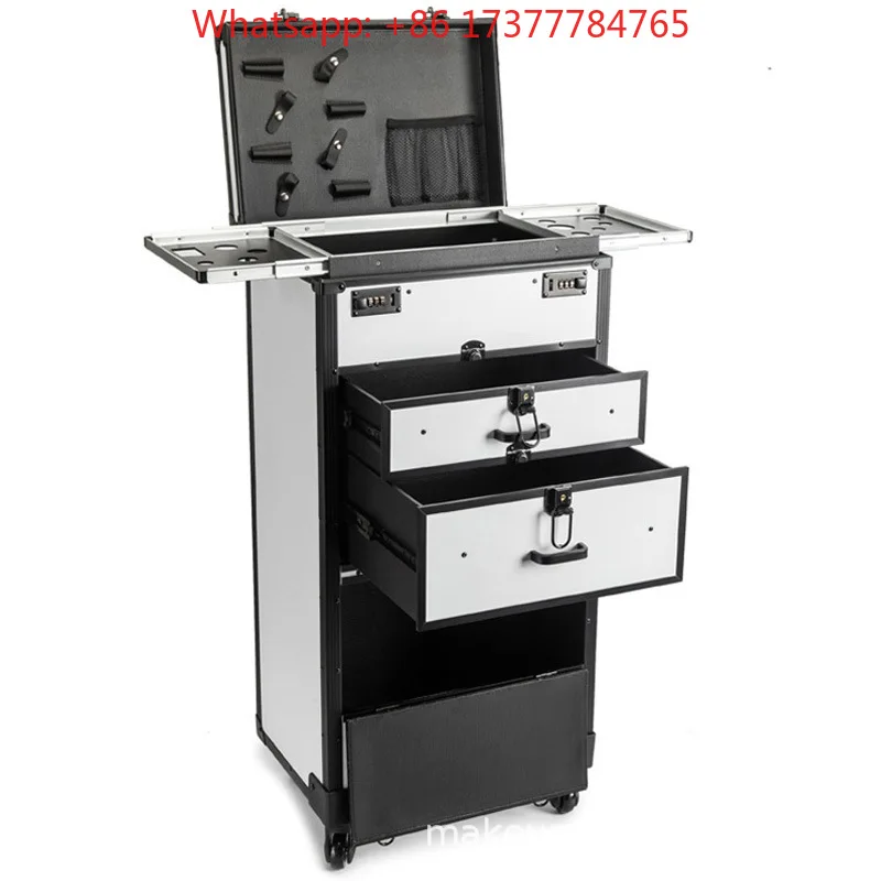 New Stylist Trolley With Hairdressing Tools Personal Care Products Large Double Password Salon Toolbox