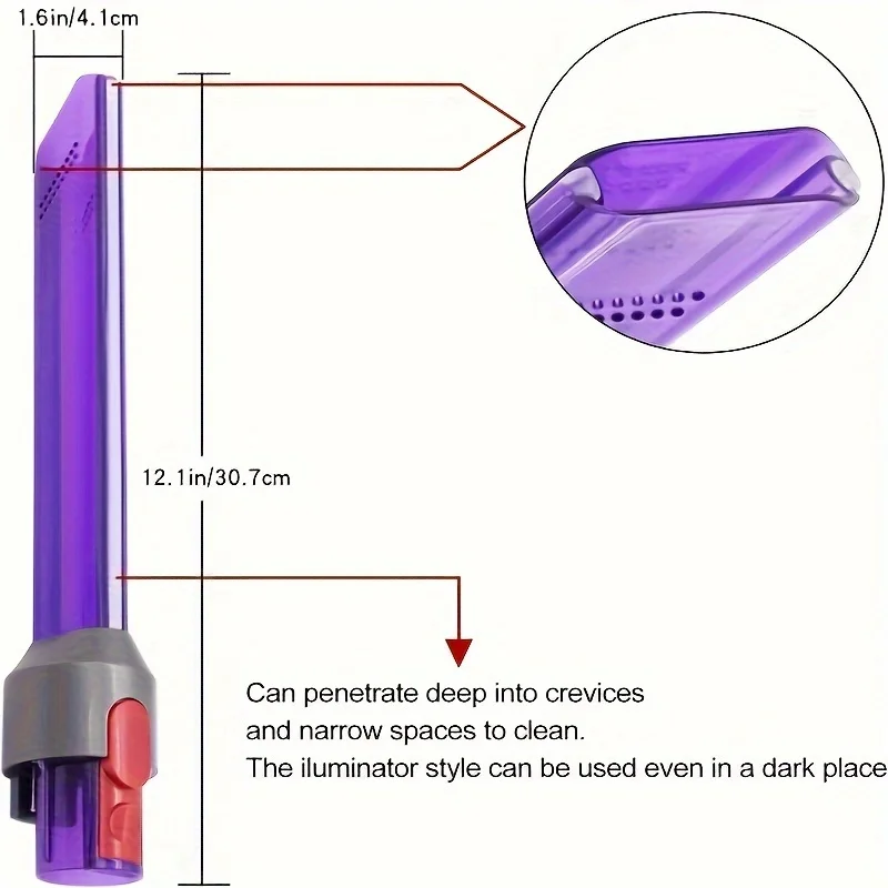 Reemplazo de herramienta para hendiduras de tubo ligero para aspiradoras inalámbricas V7 V8 V10 V11 V15, accesorio de boquilla para herramientas para hendiduras de vacío