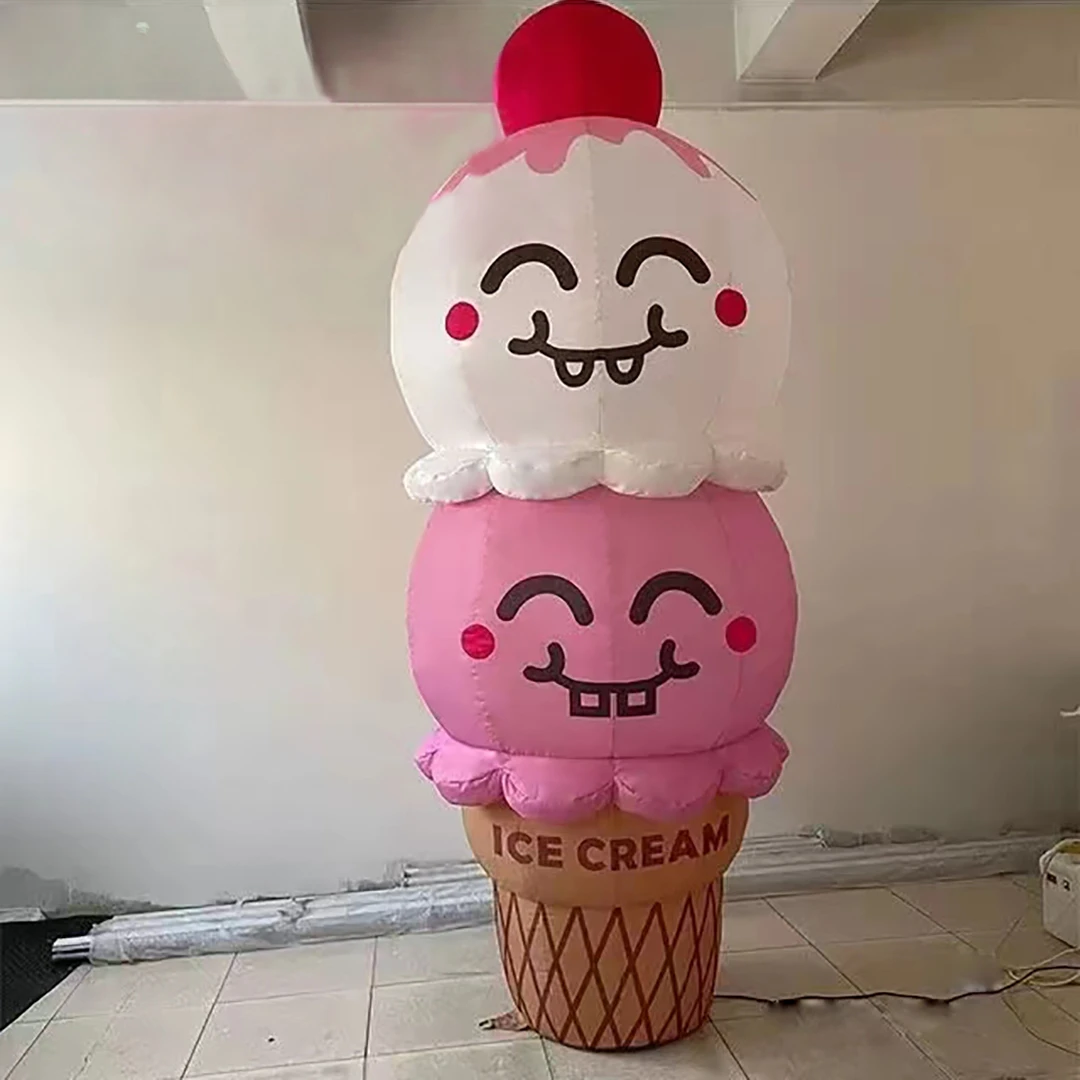 Giant Inflatable Ice Cream Cone Model Air Blow Sundae Balloon Summer Booth Decoration Event Stage Advertising Props