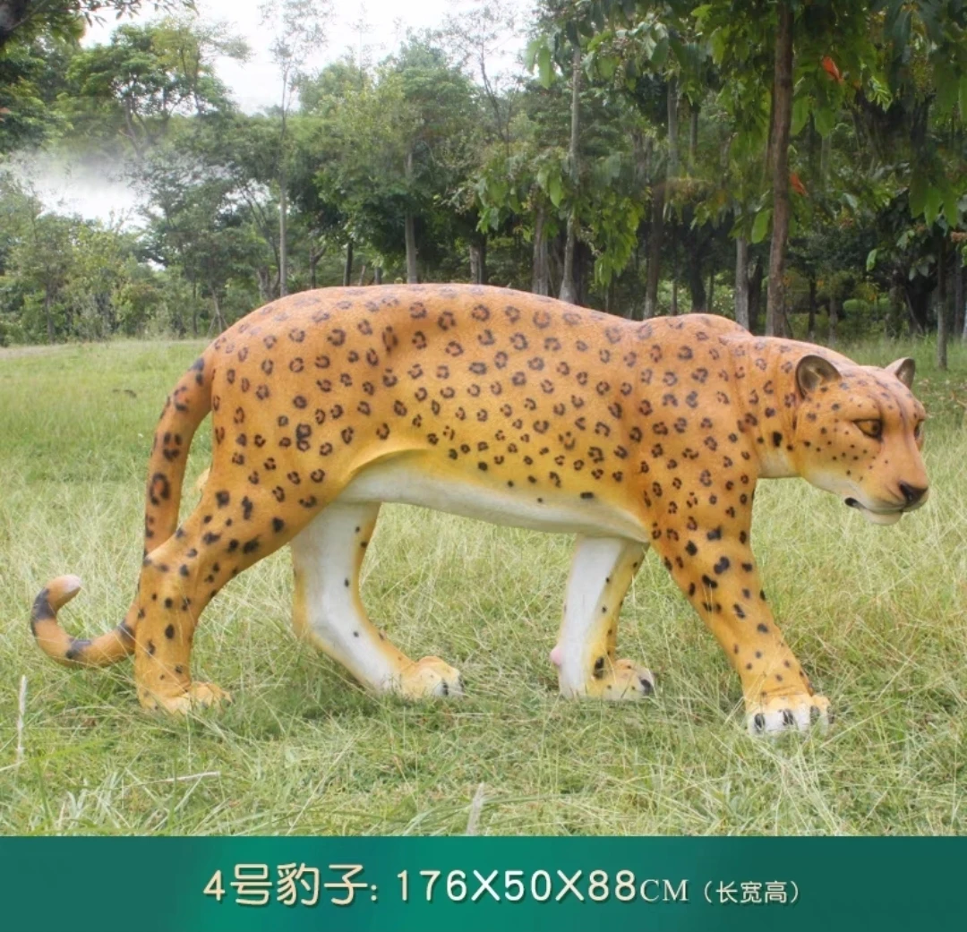 

#@Wholesale Customize High Quality Leopard Printing Statue Outdoor Life Size Leopard Animal Sculpture Decoration