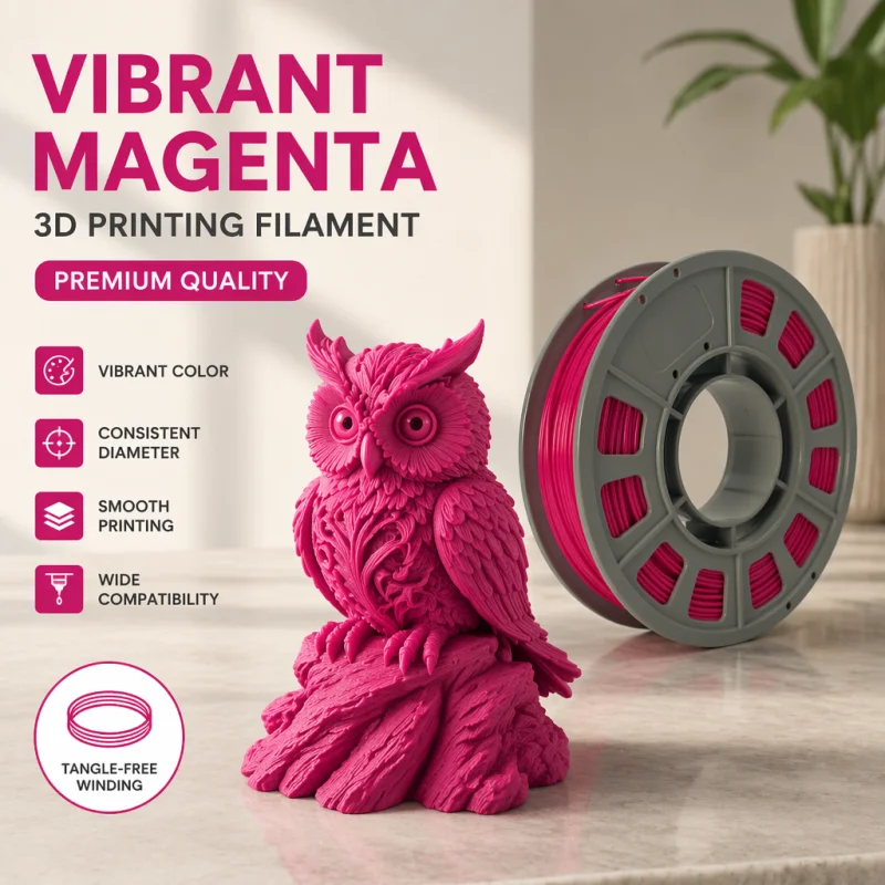 PETG 3D Printer Filament 1.75mm, 300g Compact Spool Solid Magenta, Dimensional Accuracy +/- 0.03mm, Smooth Feeding for FDM Printers