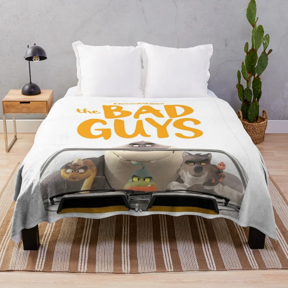 The Bad Guys 2022 Film , The Bad Guys Movie 2022, Mr Piranha Poster Throw Blanket Giant Sofa heavy to sleep Blankets