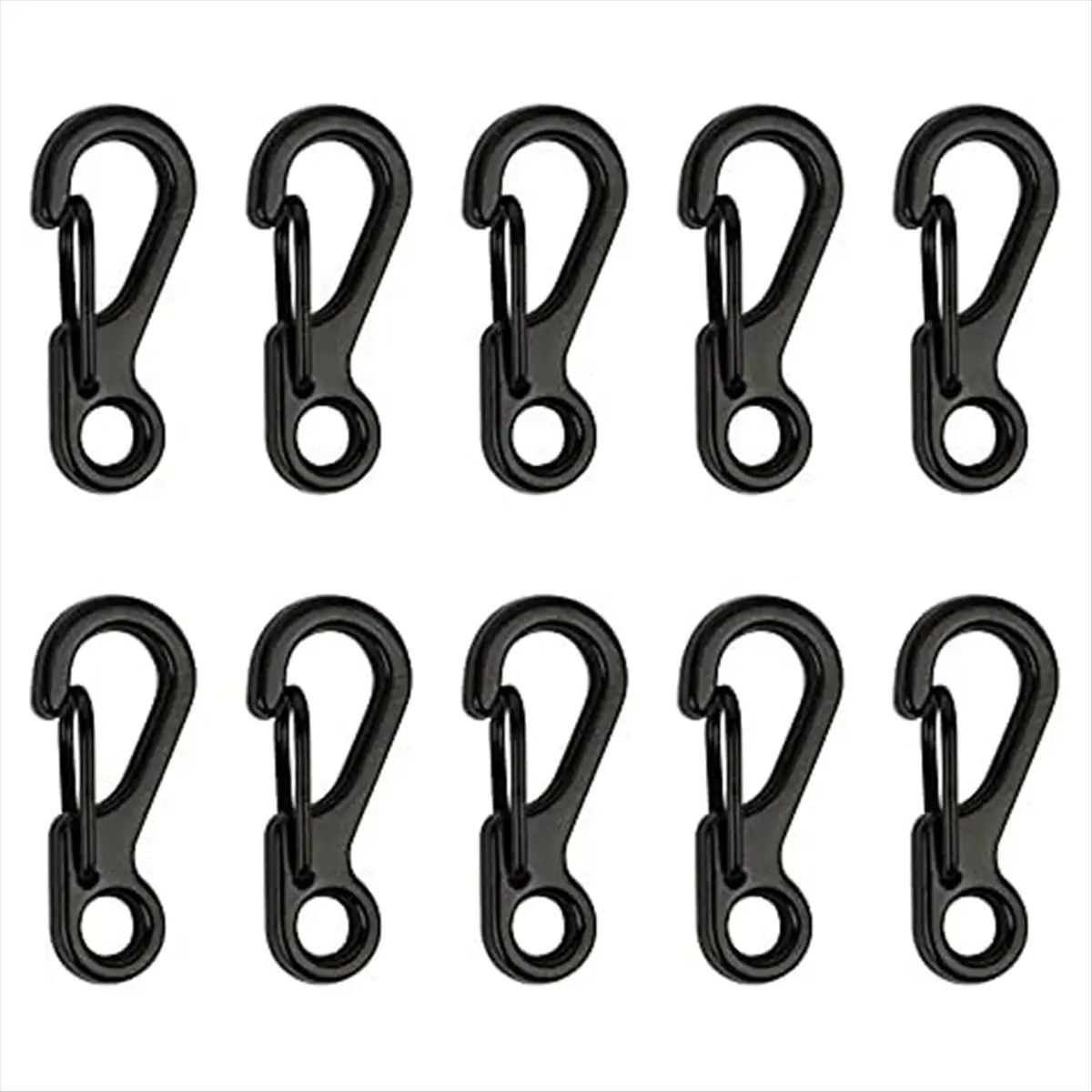 A75K Mini Alloy Carabiner Clip Tiny Spring Snap Hook Carabiners for Backpack Keychains Accessories(Black)