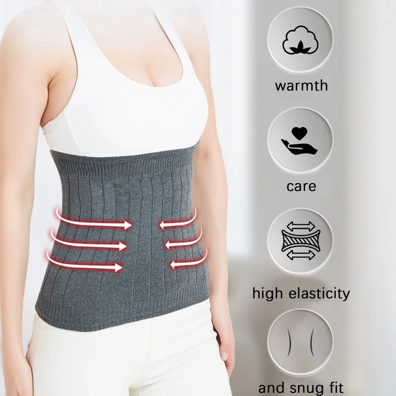 Elastic Unisex Double Layer Thickened Breathable Thermal Waist Support Abdomen Back Pressure Warmer Inner Wear Winter Cummerbund