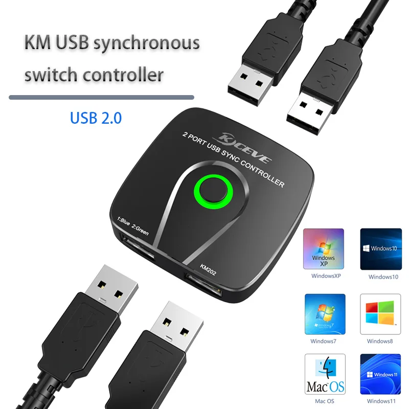 

KM USB synchronous switch controller support Windows Linux android Plug and Play KVM Switcher USB HUB share USB keyboard mouse