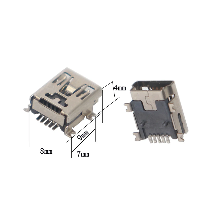 【100-20PCS】 Mini USB SMD 5Pin Female Mini B Socket Connector Power Supply Base