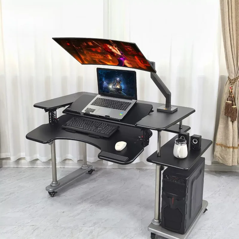 First class space capsule computer desk mobile lifting bracket home desk cockpit suspension bracket