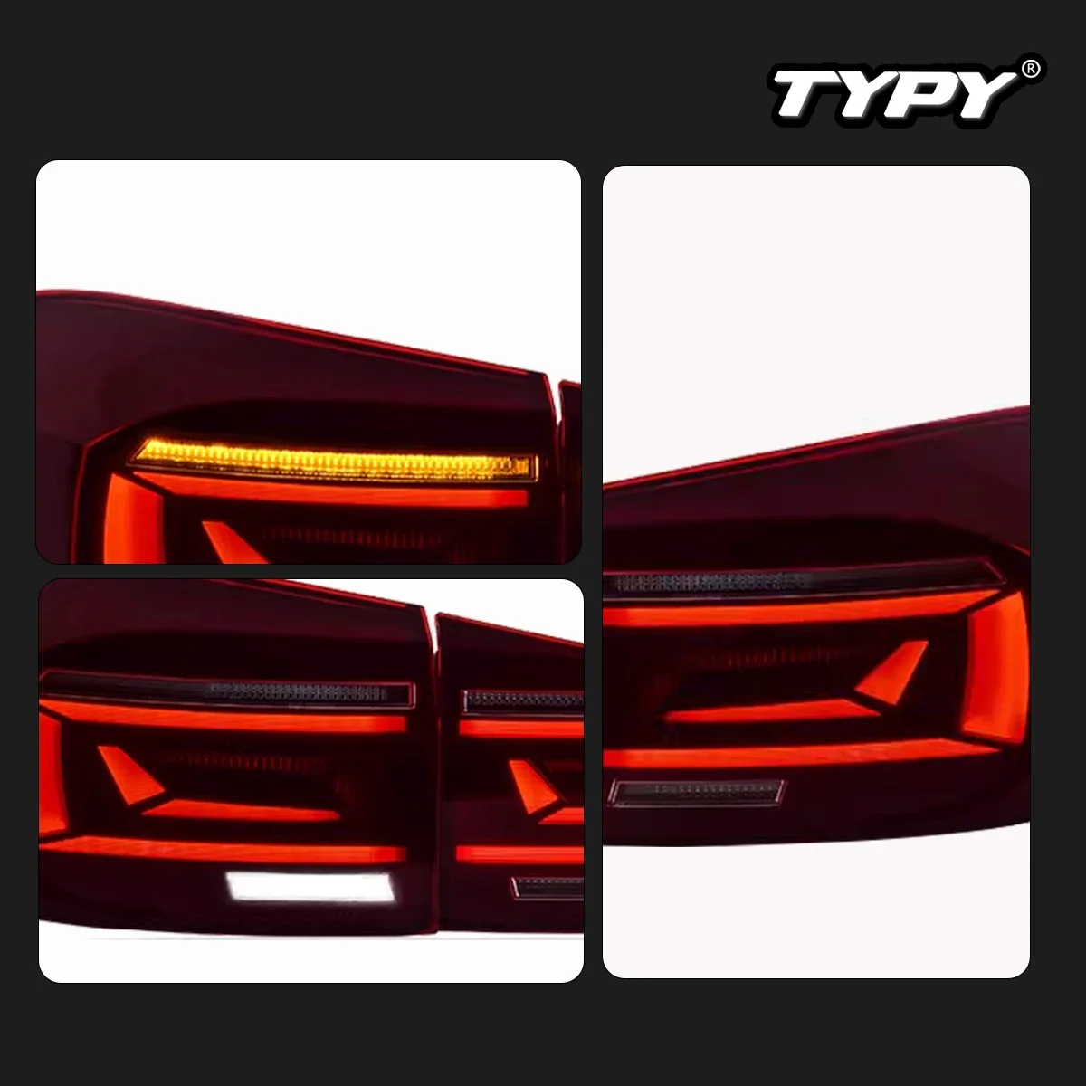

TYPY Car For VW Tiquan Taillight 2013-2016 Upgrade Modified to New DRL Dynamic Turn Signal LED Taillight Auto Accessories
