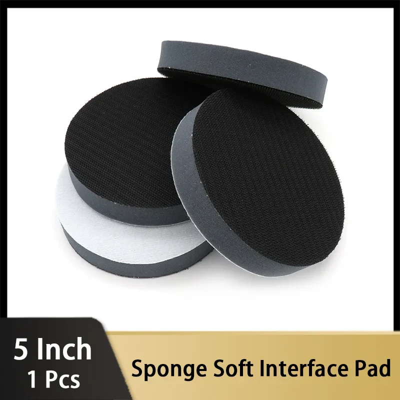 5Inch 125MM Hook and Loop Sponge Soft Interface Pad with 20mm Thick Cushion Interface Buffer Pad for Grinding and Polishing