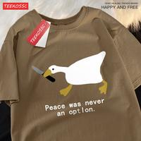 Prace Was Never An Optlon Tops Men Women Casual Oversize Clothing Casual Quality T-Shirt Pattern Sweat Tshirts Summer Cotton