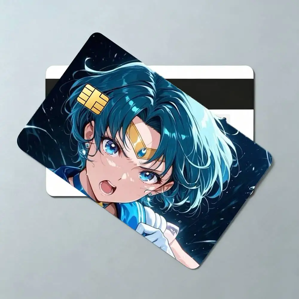 Ami Mizuno Sailor M-Mercury 4pcs 1Set Card Stickers Small Waterproof Chip 4PCS Card Sticker
