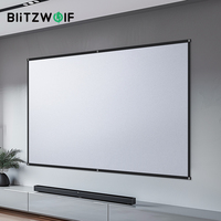 BlitzWolf BW-VS8 Portable Metal Projector Screen 80/100/120 Inch 1.8Gain Anti-Light Foldable 16:9 Highlight Movie Outdoor Home