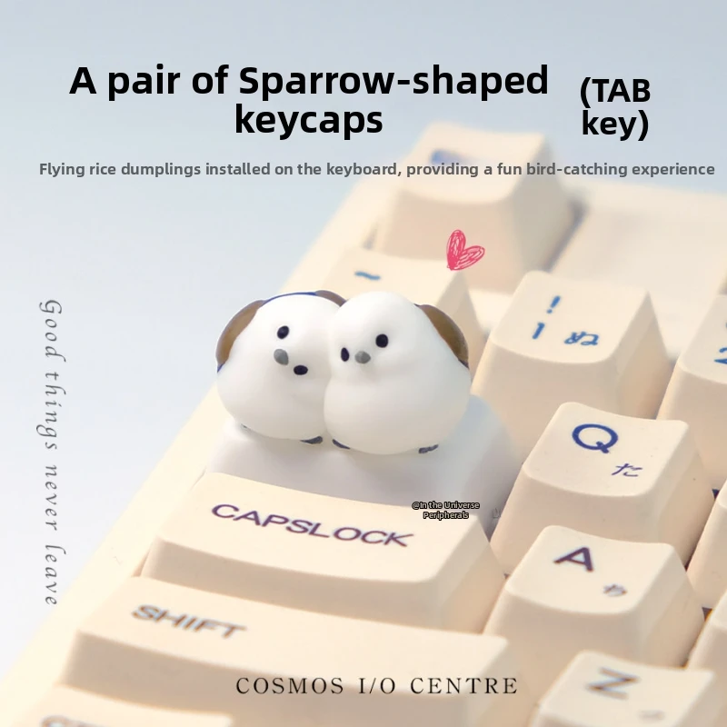 Parrots Mountain Sparrows And Small Birds Keycap Customized Creative Personality Cute And Fun White Tab Resin Keycap Decoration