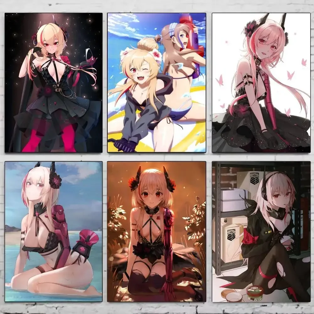 لعبة M4 sopmod ii الفتيات فرونت لاين ملصق ذاتية اللصق الفن ورقة مقاومة للماء ملصق مقهى بار غرفة جدار ديكور