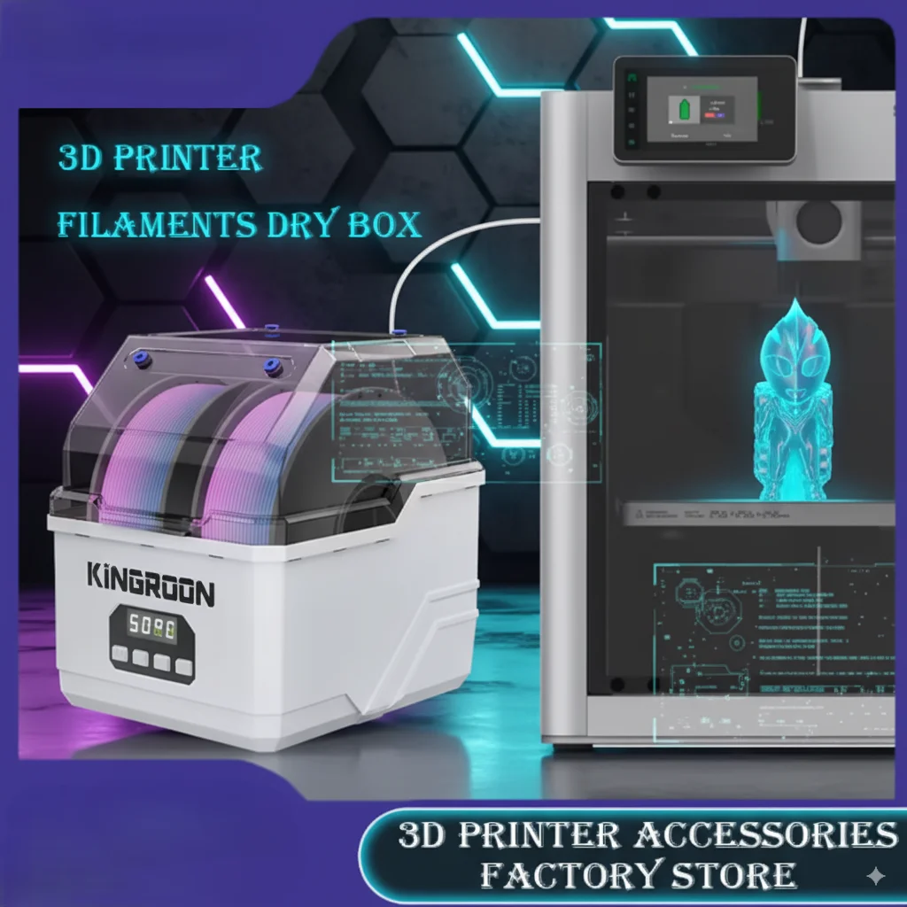 

2 Rolls Filament Dehydrator Spool Holder Filaments Dry Box Compatible With 3D Consumables ABS PLA PETG FDM Material For 3D Prin