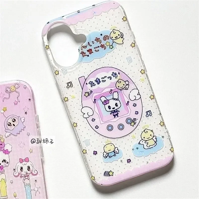اليابانية لطيف تماغوتشي الإبداعية الحلو جميل قضية الهاتف آيفون 17 AIR 16 15 14 13 12 11 برو ماكس Y2K واضح غطاء أسود