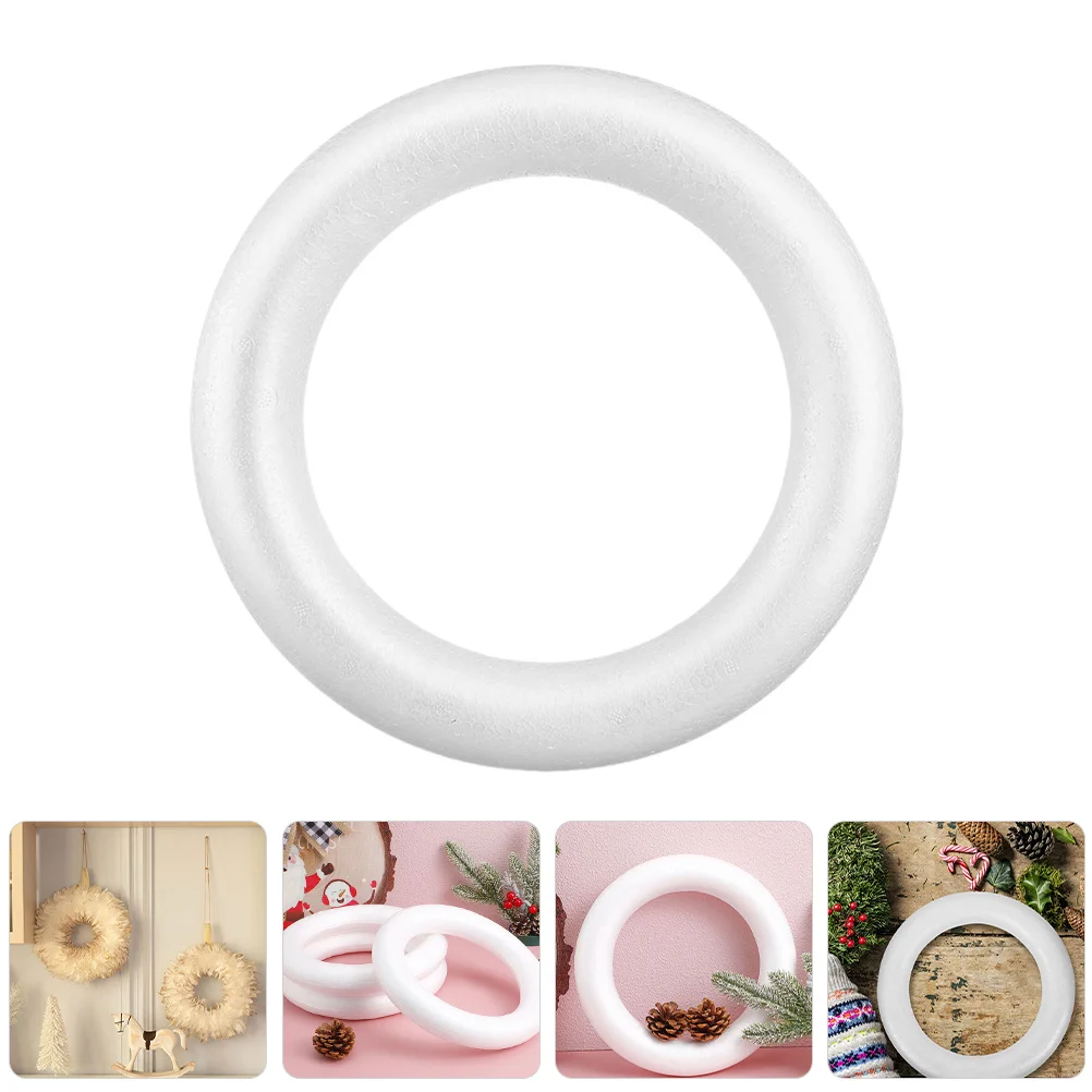 

6Pcs Foam Wreath Rings White Round Foam Circles Durable Lightweight Floral Round Forms DIY Wedding Christmas Decorations
