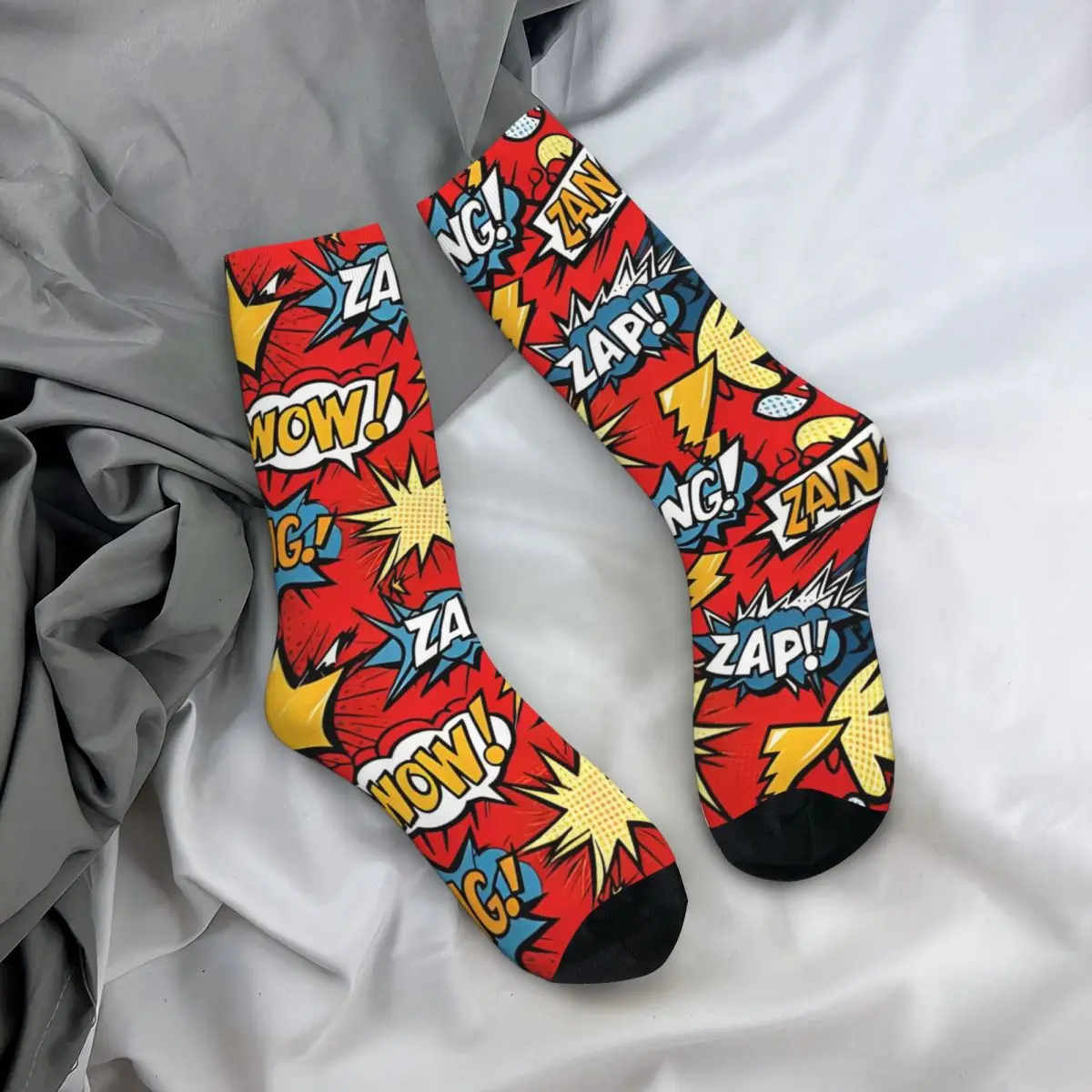 Comic Elements Book Socks Men's Women's Fashion Cartoon Comics Retro Comic Book Socks Novelty Spring Summer Autumn Winter Gift