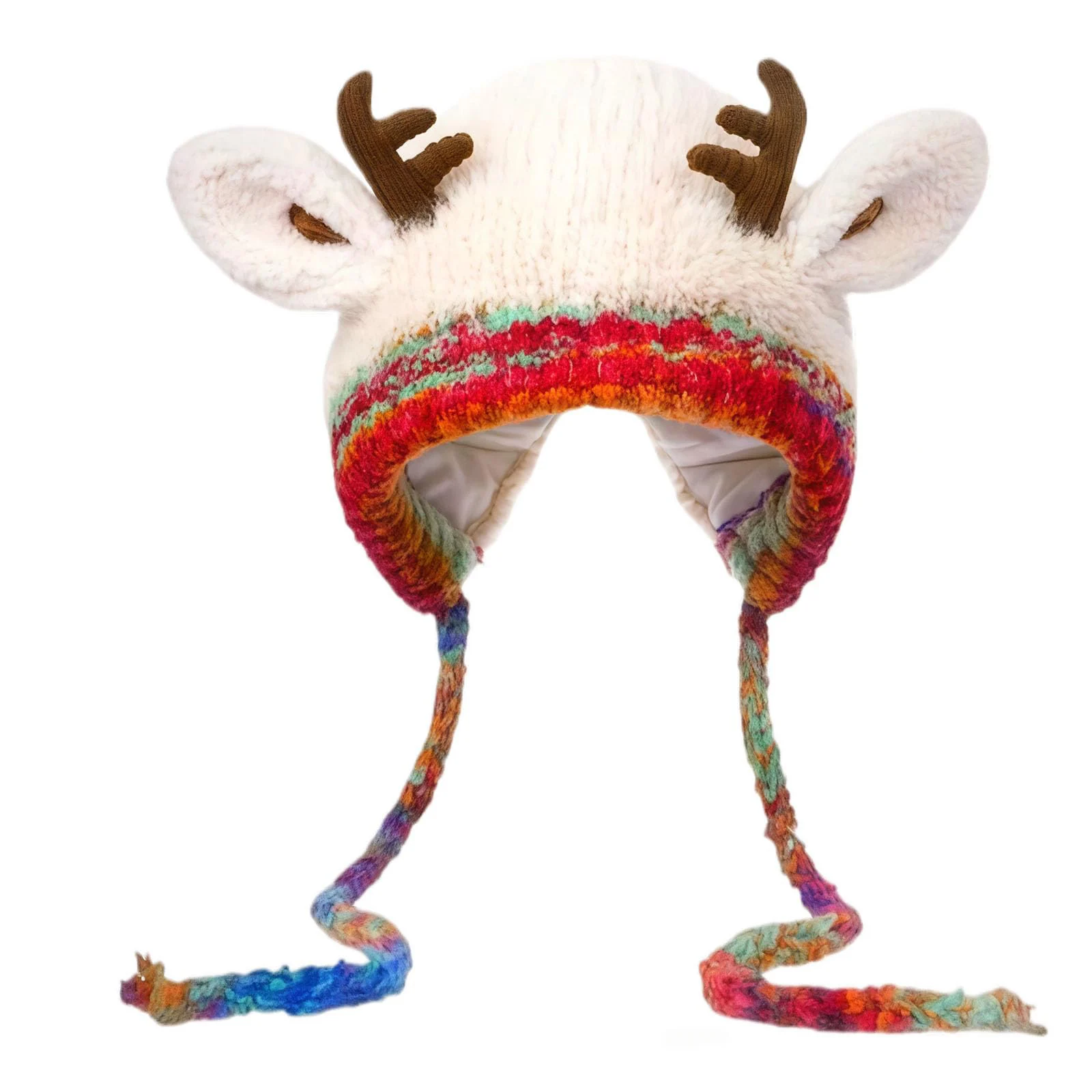 Fashion Cute Christmas Antlers Plush Soft and Comfy Keep Warm in Autumn and Winter Ear Protectors Knitted Wool Hat
