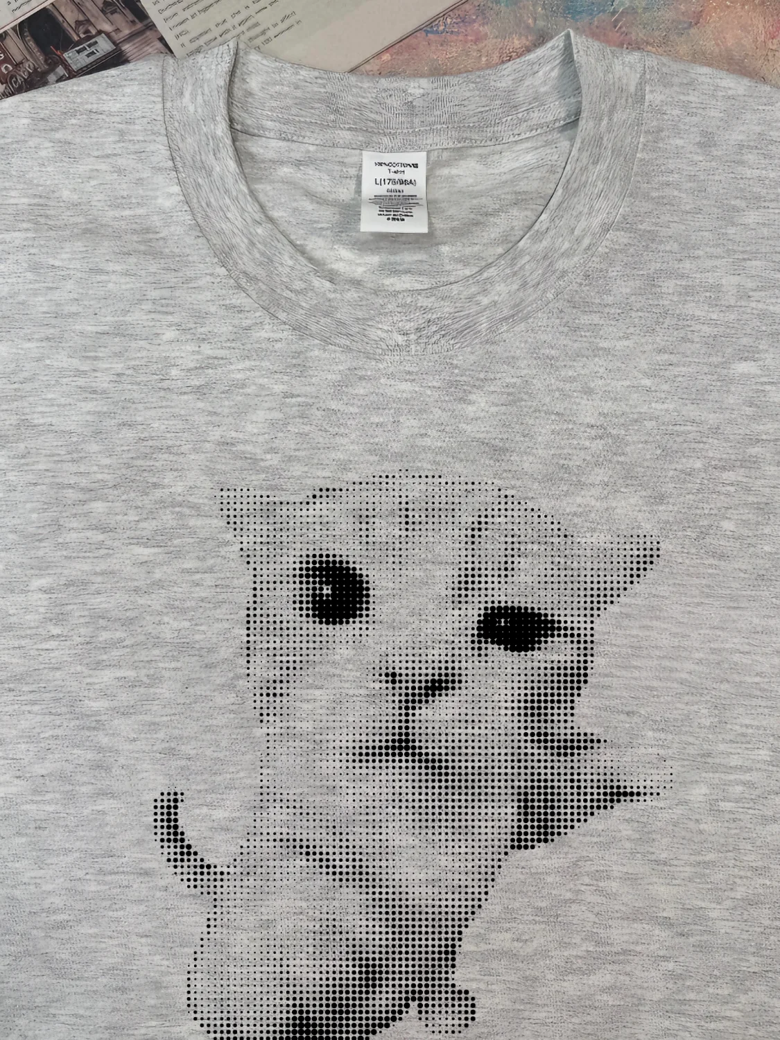 Quirky  Meme Short Sleeve T-Shirt Pure Cotton Polka Dot Print Cute Emotion Package Unisex Couple Casual Style Breathable