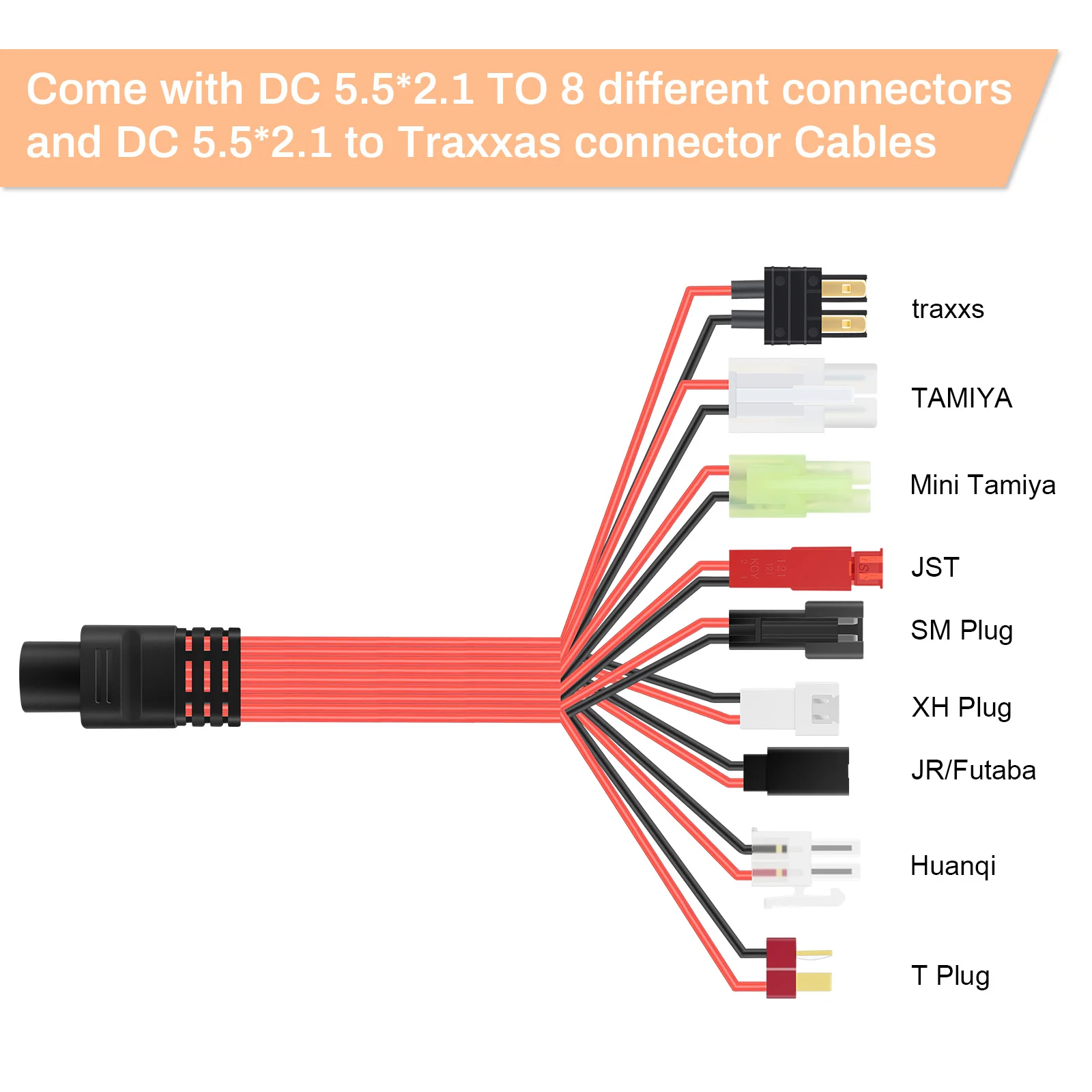 شاحن بطارية RC 9 في 1 لـ 4.8 فولت 7.2 فولت 8.4 فولت 9.6 فولت NiMH/NiCD، شاحن سيارة RC لبطارية Traxxas 2.4 فولت-12 فولت NiMH/NiCD