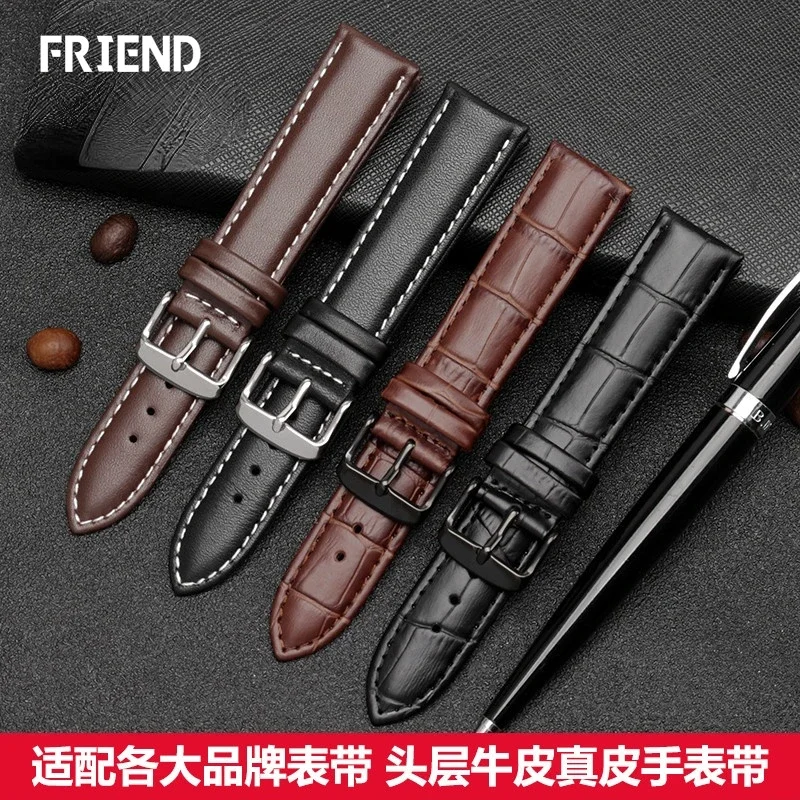 

Нейлоновый ремешок KD с крокодиловым узором, ремешок для часов из коровьей кожи полотняного плетения 18. | 19 | 20 | 21 | Универсальный черный и коричневый 22 мм