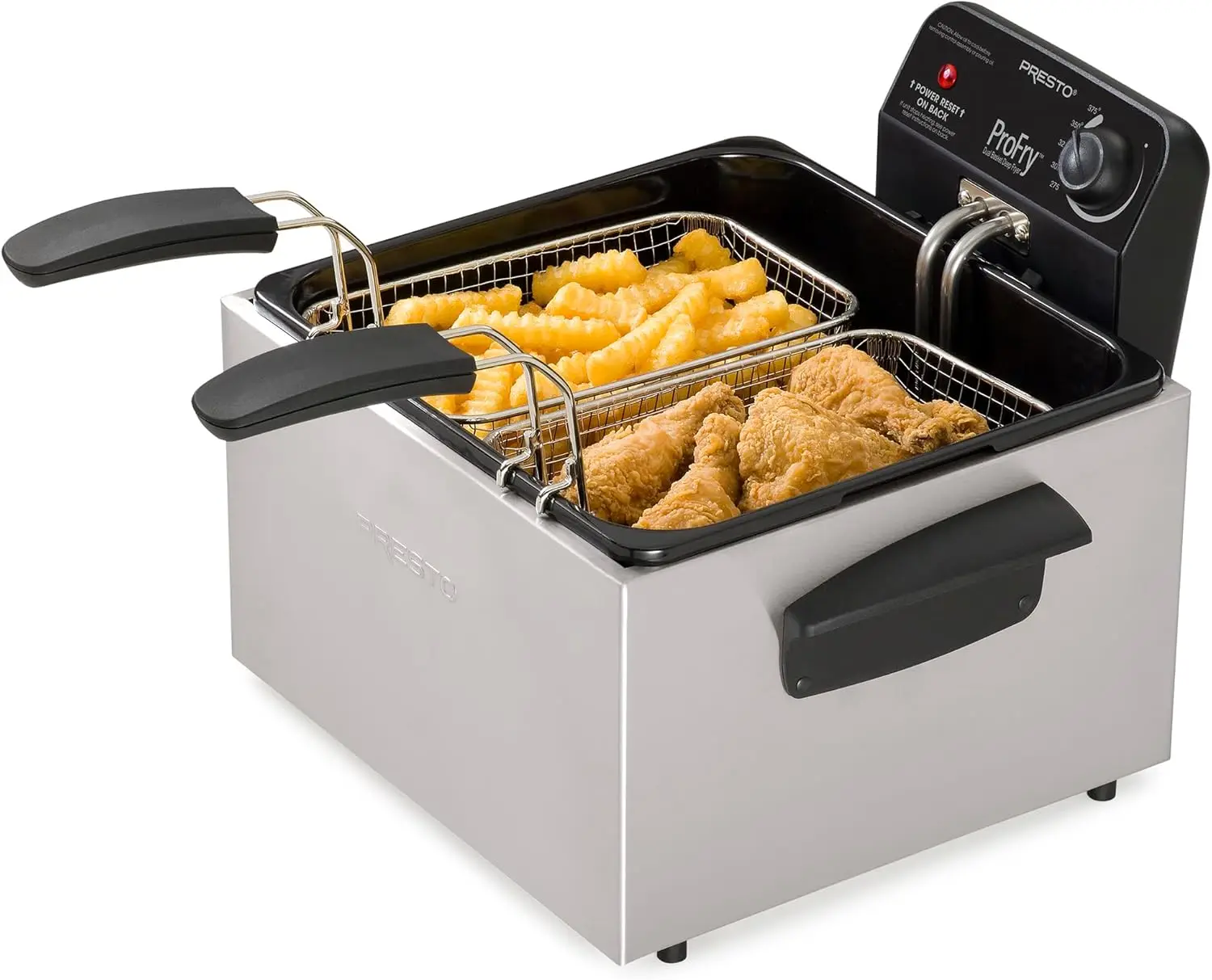 Freidora eléctrica de acero inoxidable, cesta doble Pro Fry, elemento de inmersión, fritadeira