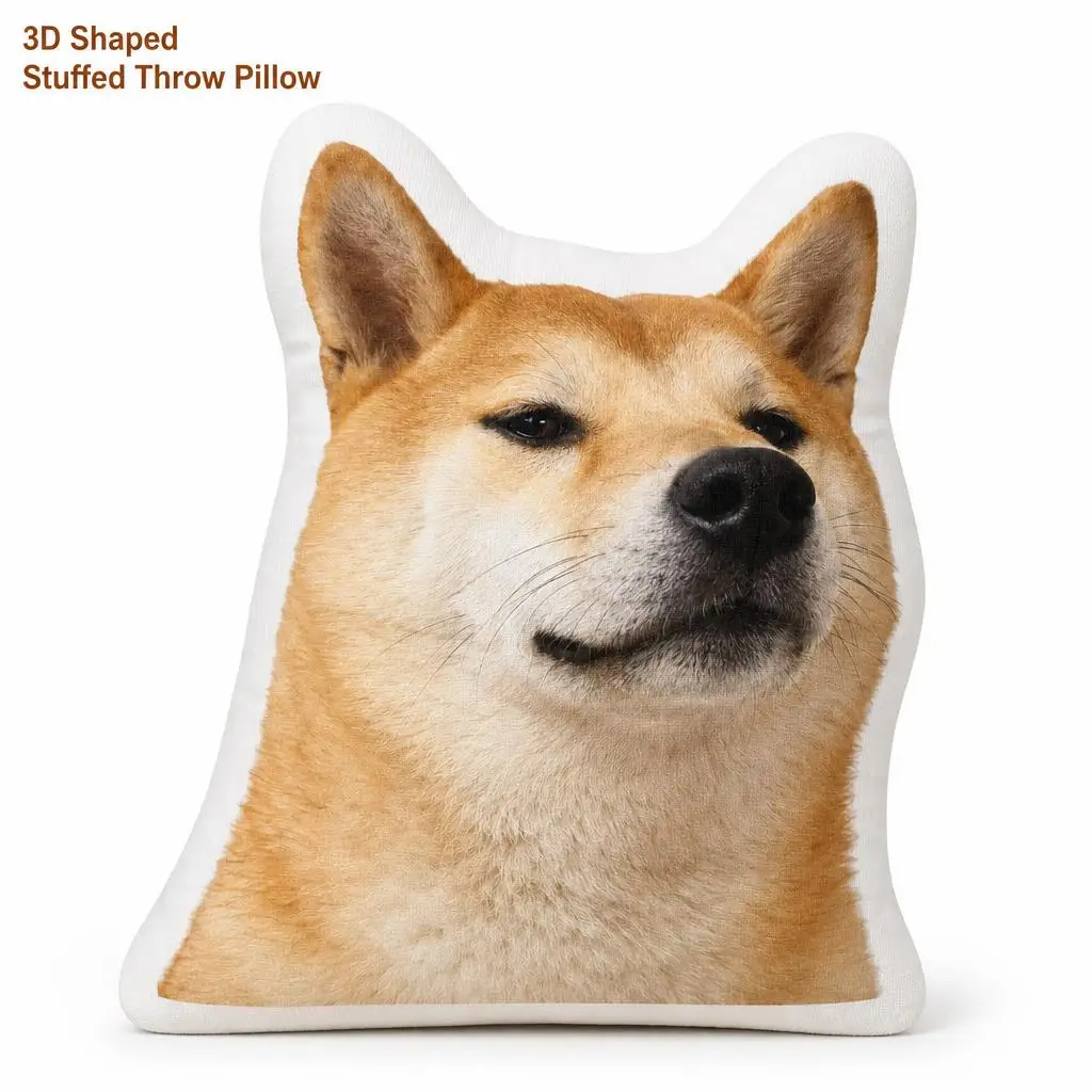 Skeptical Shiba Smirk Meme Plush Pillow Cushion Irregular Stuffed Throw Pillow Home Decor Gift Sofa Bed