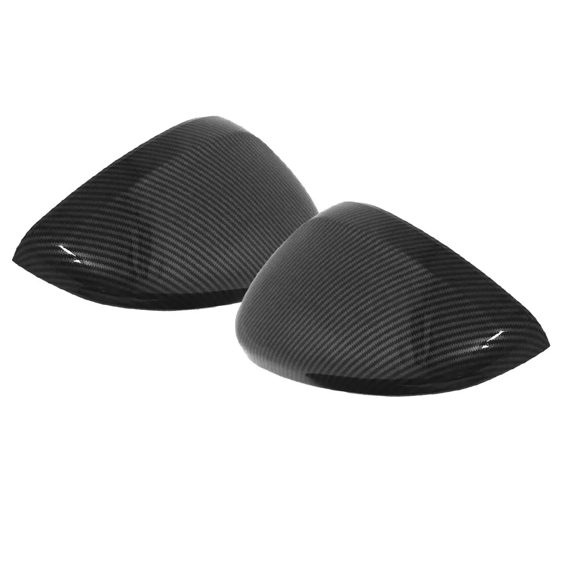 1 Pair Self-Adhesive Rearview Side Mirror Cover Cap Trim Fit for Citroen C3 Peugeot 208 2008 2016-2018 Carbon Fiber Texture ABS