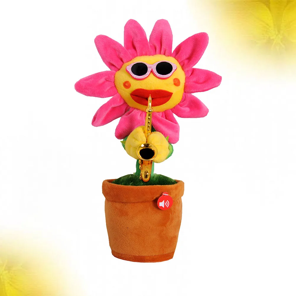 Electric Musical Sunflower Saxophone Plush Toy Singing Dancing USB Charging Holiday Decorations Gifts Kids Families Safe