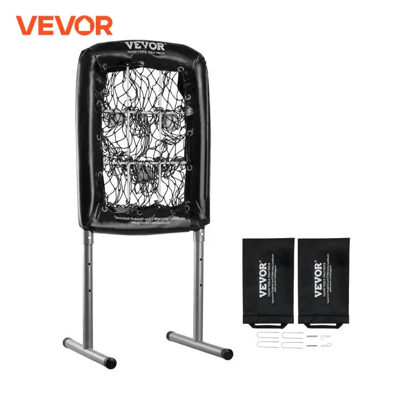 VEVOR 9 Hole Baseball Net Softball Baseball Training Equipment for Hitting Pitching Practice Height Adjustable Trainer Aid