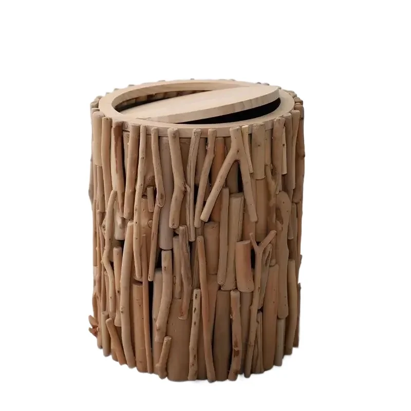 

мусорное ведро в скандинавском стиле, простая домашняя корзина из бревен с крышкой, высококачественная креативная офисная корзина для бумаги для гостиной, проживания в семье