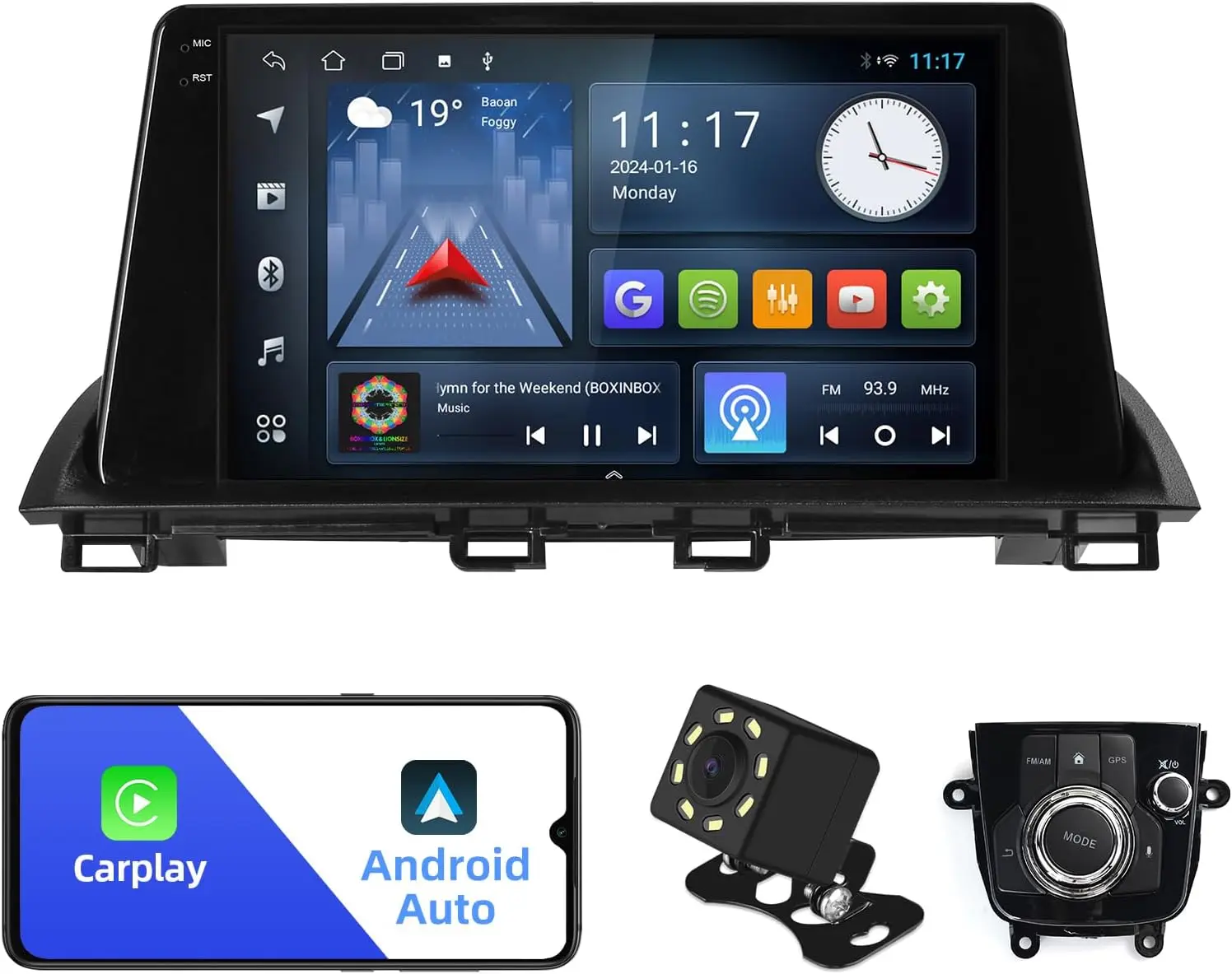 

2+32G Android 13 Car Stereo for Mazda 3 Axela 2014-2019 with 9 Inch Touchscreen Radio Built-in Wireless Carplay&Android Auto